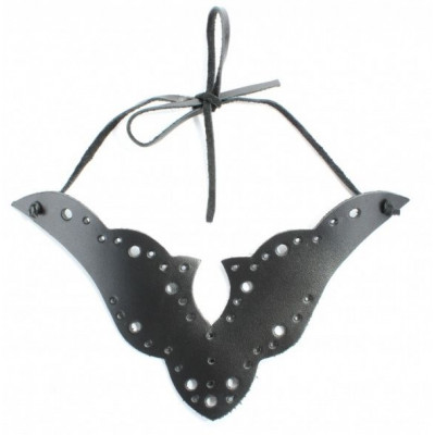 Черный резной чокер из натуральной кожи Черный резной чокер из натуральной кожи