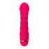 Розовый рельефный вибромассажер - 16 см. Розовый рельефный вибромассажер - 16 см.