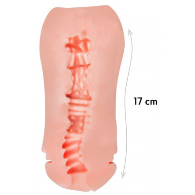 Телесный мастурбатор-вагина Miss в черной колбе Телесный мастурбатор-вагина Miss в черной колбе
