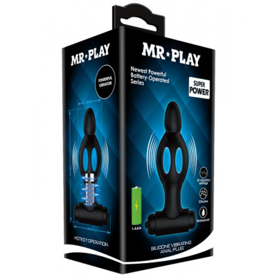 Черная анальная вибропробка Mr.Play - 11,8 см. Черная анальная вибропробка Mr.Play - 11,8 см.