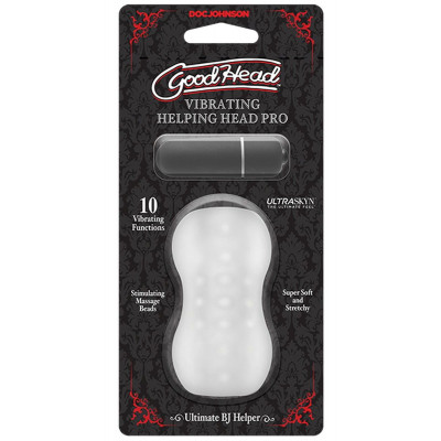 Прозрачный мастурбатор с вибропулей GoodHead Vibrating Helping Head Pro Прозрачный мастурбатор с вибропулей GoodHead Vibrating Helping Head Pro