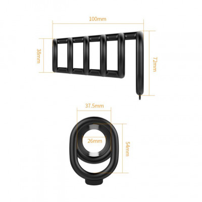 Черная насадка на пенис с подхватом мошонки Rodrigo Черная насадка на пенис с подхватом мошонки Rodrigo