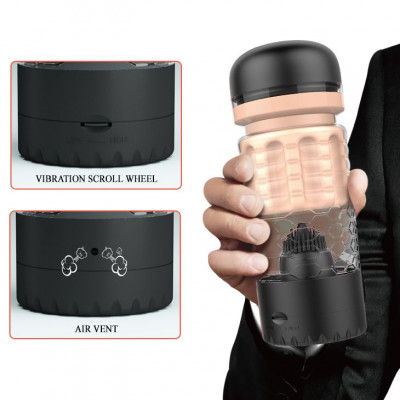 Вибромастурбатор-вагина Emily в черной колбе Вибромастурбатор-вагина Emily в черной колбе