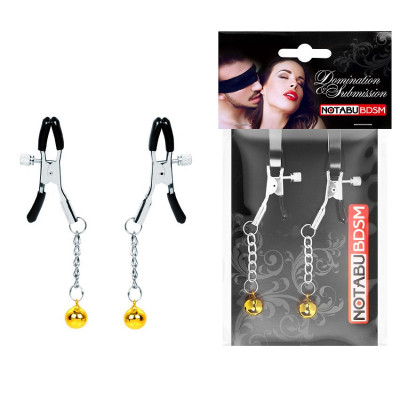 Оригинальные зажимы на соски с желтыми шариками Оригинальные зажимы на соски с желтыми шариками