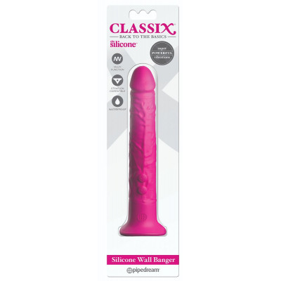 Ярко-розовый вибромассажер-реалистик с присоской Classix Wall Banger 2.0 - 19,1 см. Ярко-розовый вибромассажер-реалистик с присоской Classix Wall Banger 2.0 - 19,1 см.
