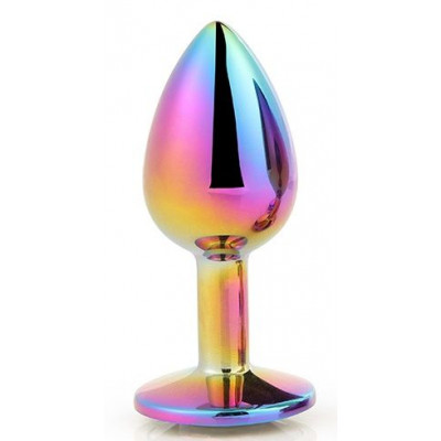 Голографическая анальная втулка с радужным кристаллом - 7,1 см. Голографическая анальная втулка с радужным кристаллом - 7,1 см.