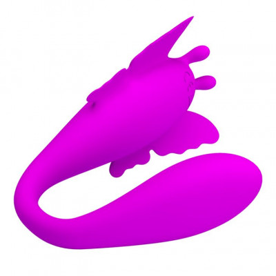 Лиловый вибромассажер для пар Chimera с пультом ДУ Лиловый вибромассажер для пар Chimera с пультом ДУ