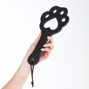 Черная кожаная шлепалка Лапка - 27 см.