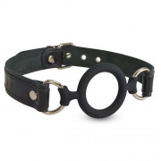 Силиконовый кляп-рамка на кожаных ремешках