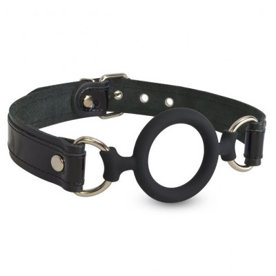 Силиконовый кляп-рамка на кожаных ремешках Силиконовый кляп-рамка на кожаных ремешках