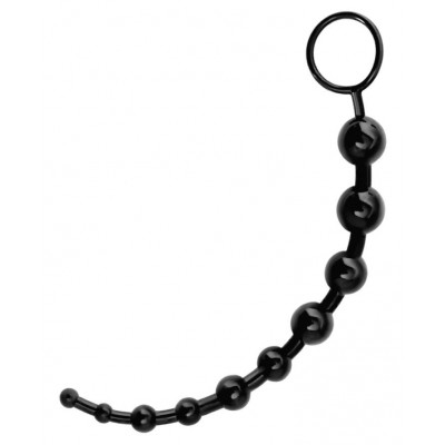 Чёрная гибкая анальная цепочка Black Red - 31 см. Чёрная гибкая анальная цепочка Black Red - 31 см.