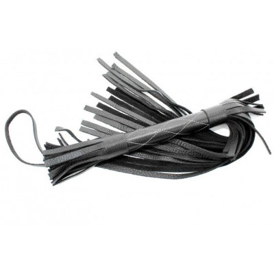 Чёрная многохвостая плетка с простроченными ромбами - 45 см. Чёрная многохвостая плетка с простроченными ромбами - 45 см.