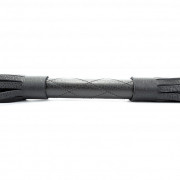 Чёрная плетка из натуральной кожи - 45 см.