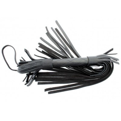 Чёрная плетка из натуральной кожи - 45 см. Чёрная плетка из натуральной кожи - 45 см.