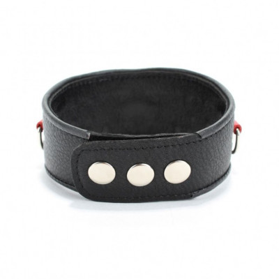 Кожаный ошейник с клепками и кольцами Кожаный ошейник с клепками и кольцами