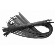 Аккуратная чёрная плетка из натуральной кожи - 60 см.