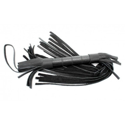 Короткая чёрная плетка из натуральной кожи - 45 см. Короткая чёрная плетка из натуральной кожи - 45 см.