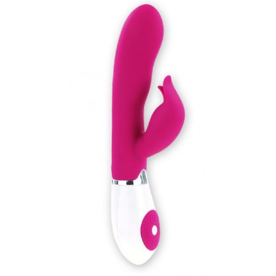 Розовый вибратор Felix с клиторальным стимулятором - 21 см. Розовый вибратор Felix с клиторальным стимулятором - 21 см.