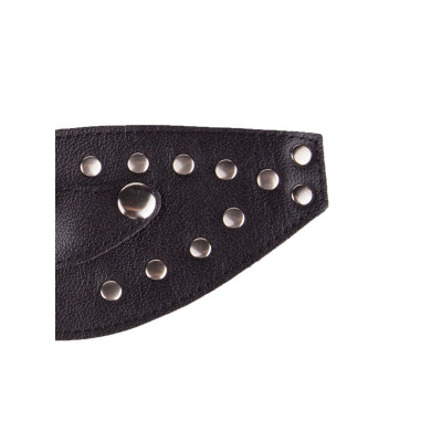 Чёрная кожаная маска с велюровой подкладкой Чёрная кожаная маска с велюровой подкладкой