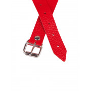 Красный кожаный кляп на регулируемых ремешках