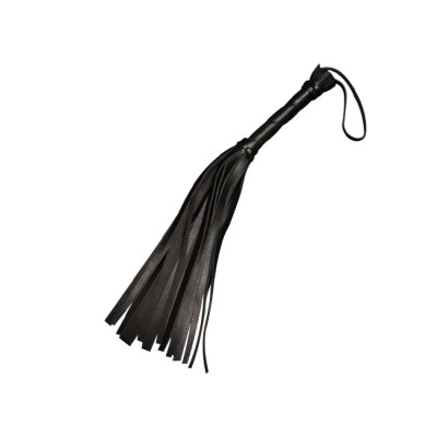 Чёрная кожаная плеть с 17 хвостами - 40 см. Чёрная кожаная плеть с 17 хвостами - 40 см.