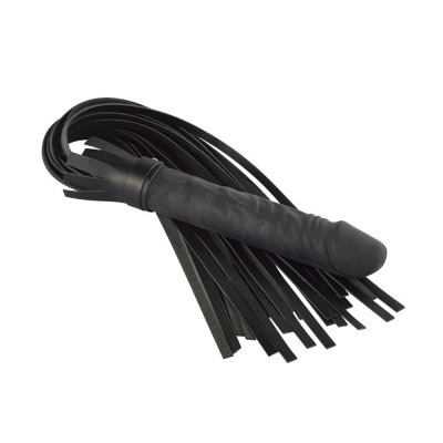 Чёрная плеть Ракета А с ручкой-фаллосом - 50 см. Чёрная плеть Ракета А с ручкой-фаллосом - 50 см.