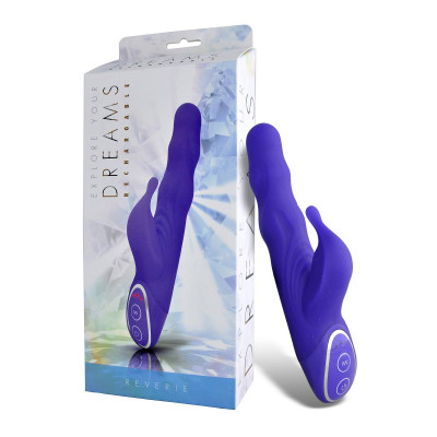 Фиолетовый вибромассажер с клиторальным стимулятором - 19 см. Фиолетовый вибромассажер с клиторальным стимулятором - 19 см.