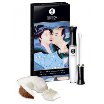 Возбуждающий блеск для губ с ароматом кокоса Божественное удовольствие - 10 мл. Возбуждающий блеск для губ с ароматом кокоса Божественное удовольствие - 10 мл.