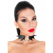 Черный чокер с кольцом Летучая мышь