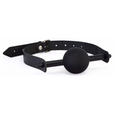 Черный кляп с шариком-трензелем Черный кляп с шариком-трензелем