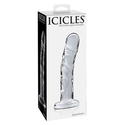 Прозрачный стеклянный фаллоимитатор Icicles №62 - 16,5 см. Прозрачный стеклянный фаллоимитатор Icicles №62 - 16,5 см.