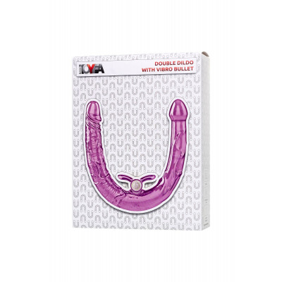 Фиолетовый двухсторонний фаллоимитатор с вибропулей - 35 см. Фиолетовый двухсторонний фаллоимитатор с вибропулей - 35 см.