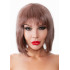 Коричневый парик-каре с челкой Коричневый парик-каре с челкой
