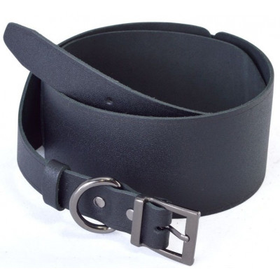 Ремень из натуральной кожи черного цвета - размер S Ремень из натуральной кожи черного цвета - размер S