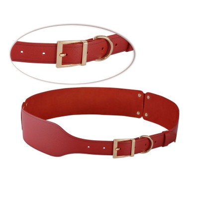 Ремень из натуральной кожи красного цвета - размер S Ремень из натуральной кожи красного цвета - размер S