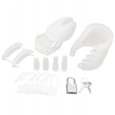 Белая клетка целомудрия Silicone Chastity Cage Белая клетка целомудрия Silicone Chastity Cage