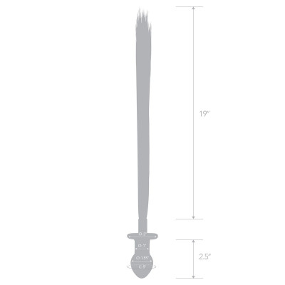 Стеклянная анальная пробка с черным конским хвостом Стеклянная анальная пробка с черным конским хвостом