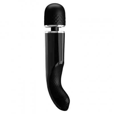 Черный вибратор-жезл Charming Massager Plus - 29 см. Черный вибратор-жезл Charming Massager Plus - 29 см.