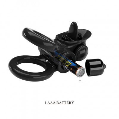 Черное эрекционное кольцо с подхватом мошонки и стимулятором клитора Passionate Ring Черное эрекционное кольцо с подхватом мошонки и стимулятором клитора Passionate Ring