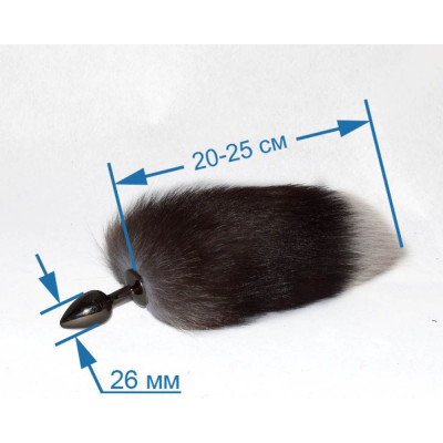 Хромированная анальная пробка с хвостиком из чернобурки Хромированная анальная пробка с хвостиком из чернобурки