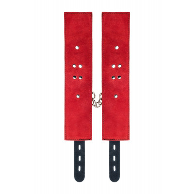 Красно-черные оковы на ноги из кожи Красно-черные оковы на ноги из кожи