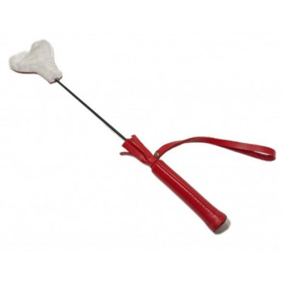 Красно-белый кожаный мини-стек - 36 см. Красно-белый кожаный мини-стек - 36 см.