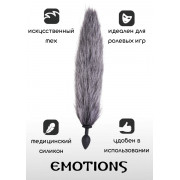 Черная анальная пробка с хвостом Emotions Shaggy