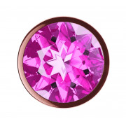Пробка цвета розового золота с лиловым кристаллом Diamond Quartz Shine L - 8,3 см.