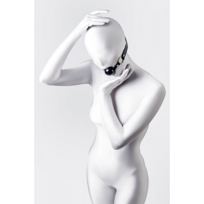 Черный кляп-шар на кожаных ремешках Anonymo Черный кляп-шар на кожаных ремешках Anonymo