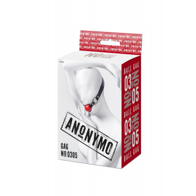 Красный кляп-шар на черных ремешках Anonymo Красный кляп-шар на черных ремешках Anonymo