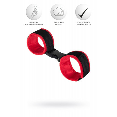 Красно-черные велюровые наручники Anonymo Красно-черные велюровые наручники Anonymo