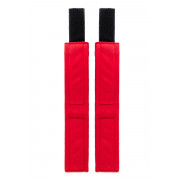 Красно-черные велюровые наручники Anonymo