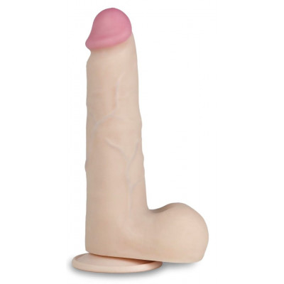 Телесный перезаряжаемый вибратор-реалистик из неоскин - 22 см. Телесный перезаряжаемый вибратор-реалистик из неоскин - 22 см.