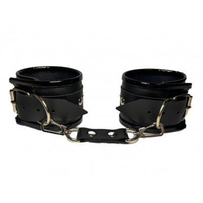Черные наручники из эко-кожи Черные наручники из эко-кожи